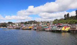 Houses on stilts Chiloe, Chile