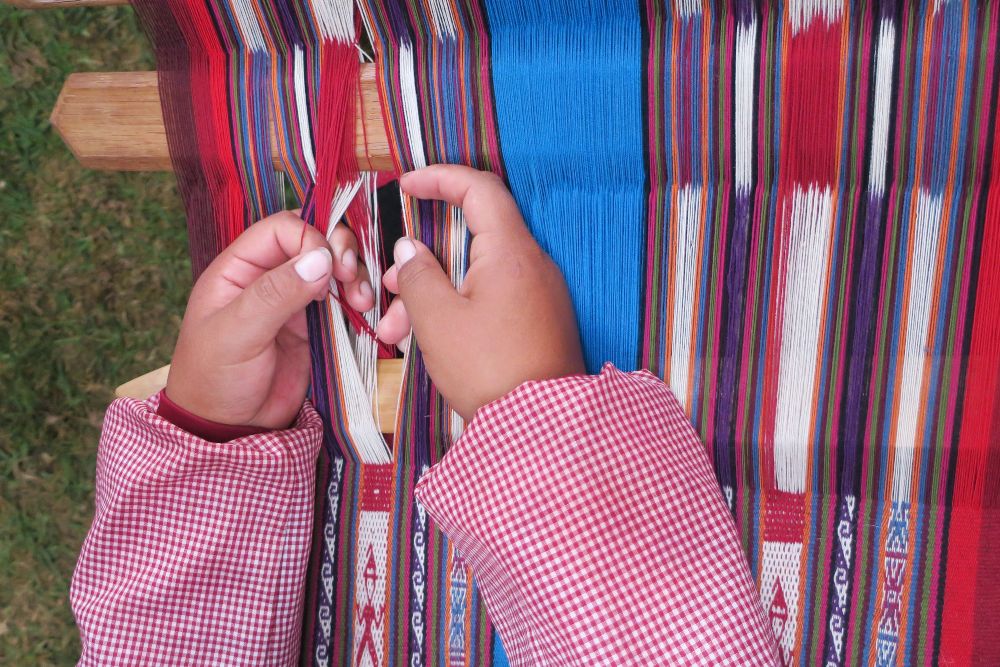 Hand Weaving Chinchero Sacred Valley Peru by Janet Keefe