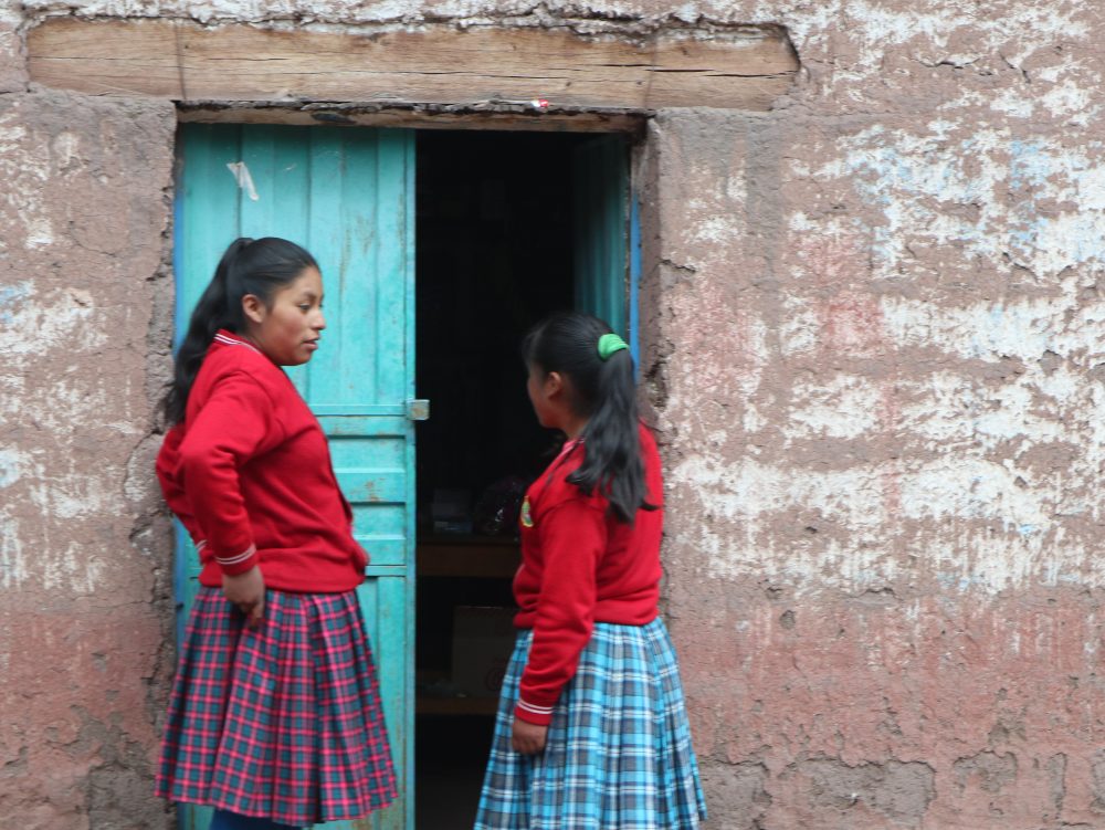 Local schoolgirls on the way to Palcoyo by Donna Clayton-Smith